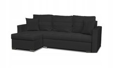 Narożnik FIGO 226x74x140 cm rozkładany z funkcją spania rogówka do salonu czarny - Miniaturka zdjęcia nr 12