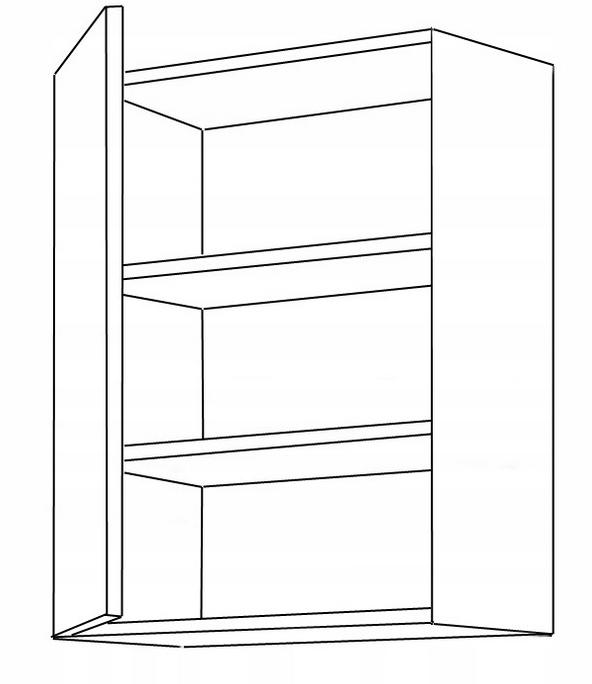 Szafka kuchenna górna 50x31x71,5 cm wisząca z półkami orzech okapi czarny do kuchni nr. 2