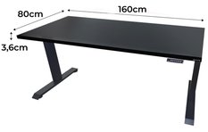 Biurko gamingowe MODEL 0 elektryczne regulowane nogi LOW 160x80x70-118 cm czarne - Miniaturka zdjęcia nr 2