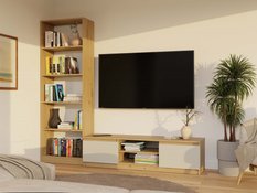 Szafka RTV Malwa 36x140x40 cm do salonu dąb artisan kaszmir beż - Miniaturka zdjęcia nr 6