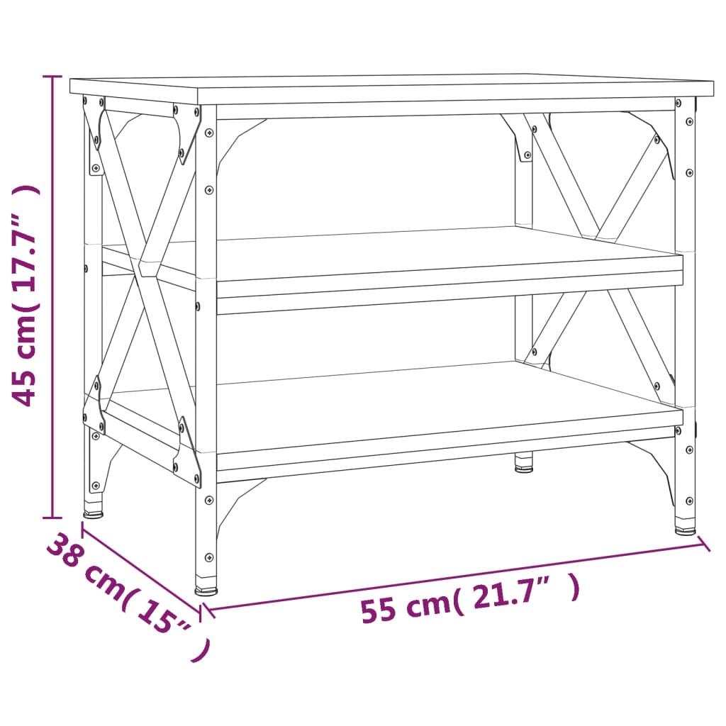 Stolik kawowy 55x38x45 cm z przestronnymi półkami czarny do salonu nr. 8