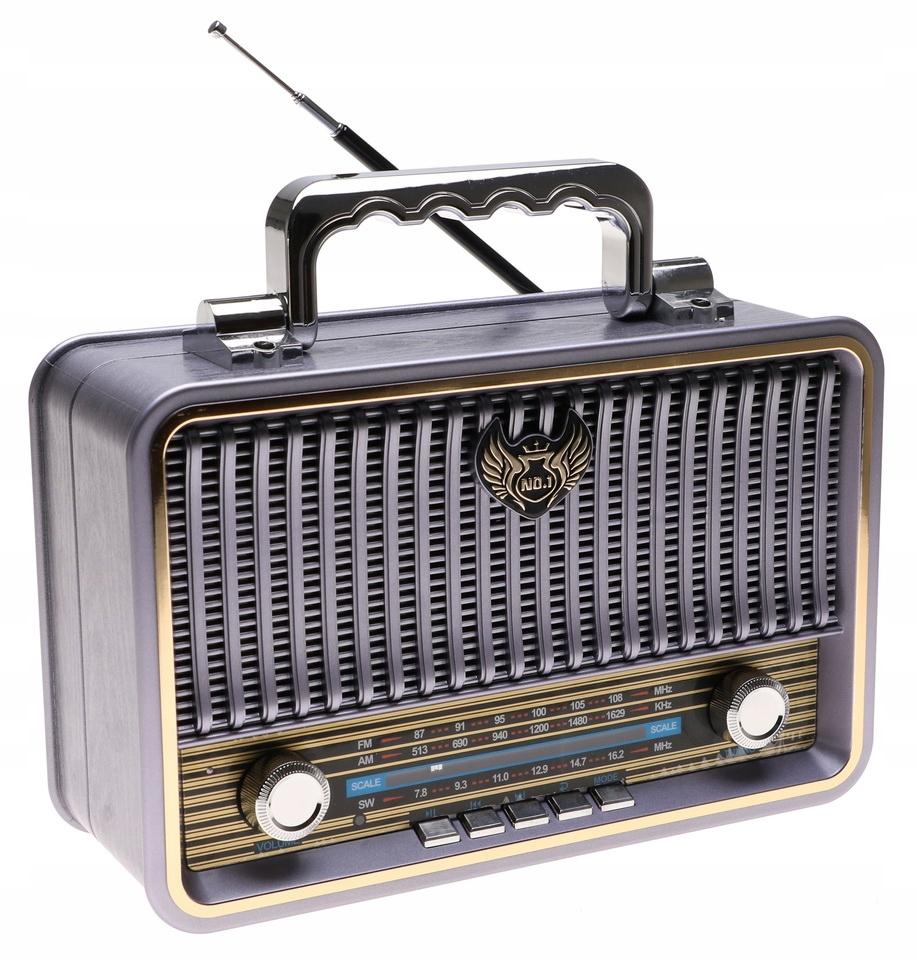 Radio przenośne 25 x 17,5 x 10 cm RETRO z funkcją bluetooth   akumulator USB  nr. 3