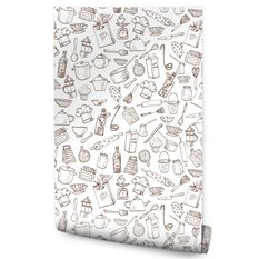 Tapeta garnki sztućce dzbanki babeczki do kuchni  - Miniaturka zdjęcia nr 1
