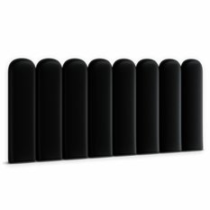Panele tapicerowane 20x60 cm na ścianę płotek eko skóra czarny - Miniaturka zdjęcia nr 1