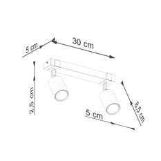 Plafon FAGER 2 czarny 17.2x6x38cm nowoczesna lampa GU10 do salonu  - Miniaturka zdjęcia nr 10