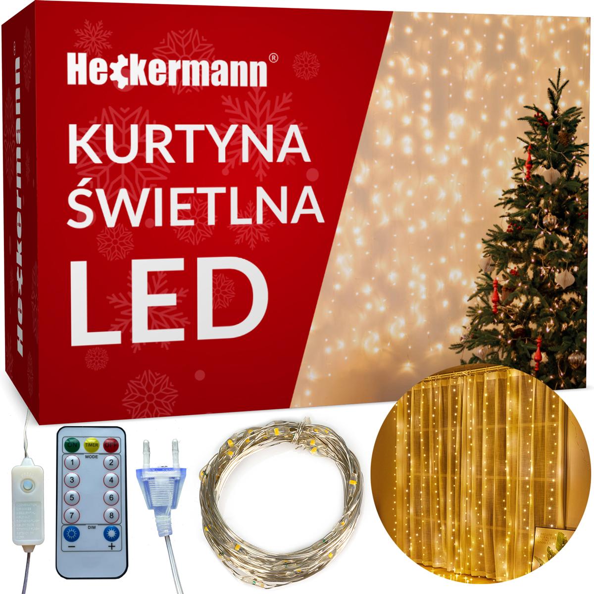 Girlanda LED Heckermann YS-0003 3x3m 300LED Warm