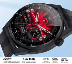 Smartwatch Rubicon RNCE78 , koperta 53x45x12 mm z wyświetlaczem TFT IPS 1.32"wymienne paski skórzany i silikonowy, IP67, Bluetooth Call. - Miniaturka zdjęcia nr 4