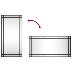 Lustro 50x100 cm do sypialni łazienki ścienne prostokątne żelazo czarne  - Miniaturka zdjęcia nr 7