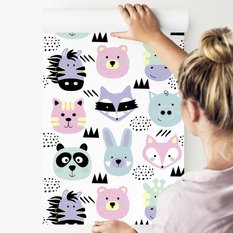 Tapeta Do Pokoju Dziecięcego KOLOROWE Zwierzątka  - Miniaturka zdjęcia nr 6
