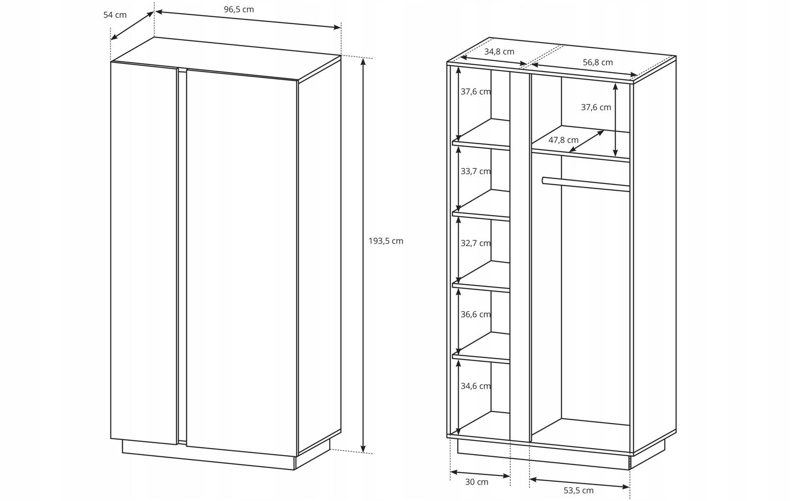 Szafa 96x193,5x54 cm system ARCO biały / grandson do salonu  nr. 4