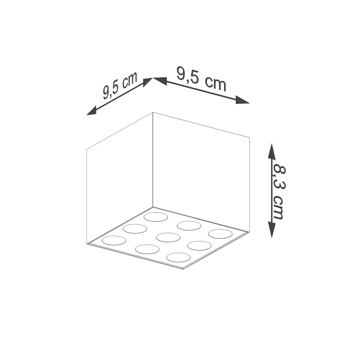 Plafon OZZY czarny LED 8.3x9.5x9.5cm nowoczesna lampa do salonu nr. 5