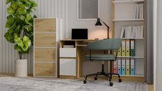 Komoda ALMA 119x50x40 cm do salonu dąb artisan biel - Miniaturka zdjęcia nr 8