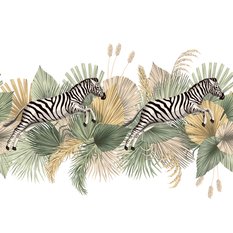 Tapeta w Rolce 10m ZEBRY Liście Tropikalne Natura  - Miniaturka zdjęcia nr 4