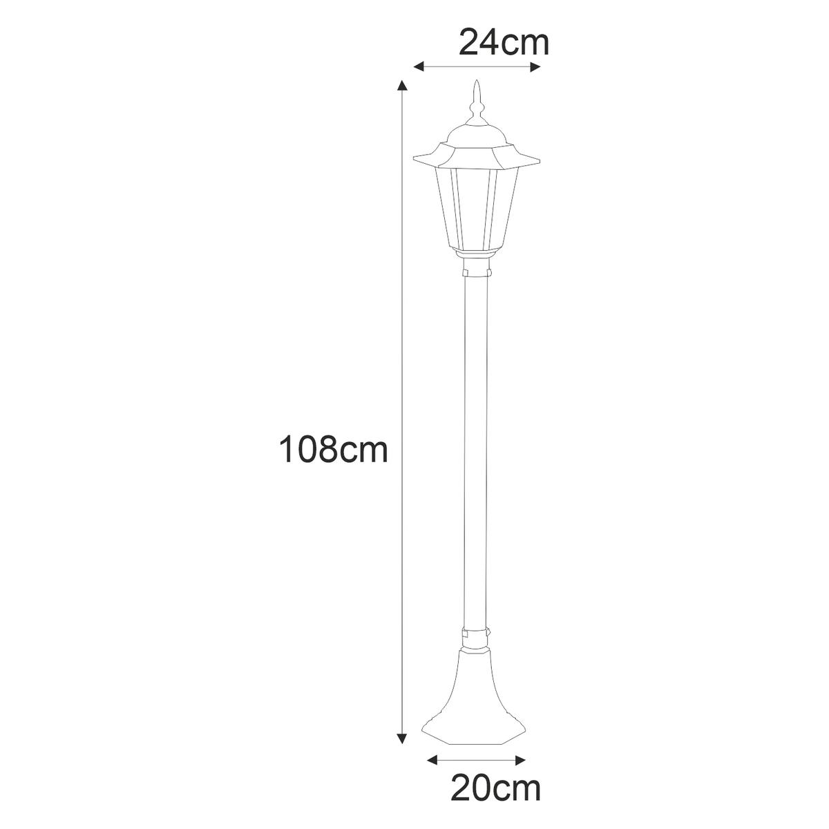 Lampa ogrodowa stojąca K-6009B STANDARD 24x108x20 cm do ogrodu czarny nr. 2