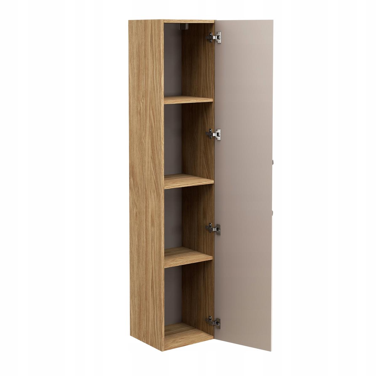 Słupek Łazienkowy 170 cm BEŻOWY WYSOKI Wiszący Dąb Front 3D MDF LUXOR nr. 5