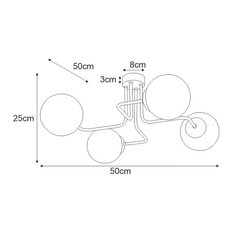 Lampa sufitowa K-4055 BARI 50x25x50 cm do salonu lub pokoju biały/chrom - Miniaturka zdjęcia nr 2