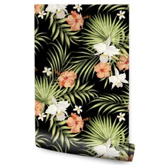 Tapeta Do Salonu EGZOTYCZNE Liście Kwiaty Natura  - Miniaturka zdjęcia nr 1