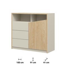 Komoda Aston 100 cm do salonu sypialni szarobeżowy - Miniaturka zdjęcia nr 2