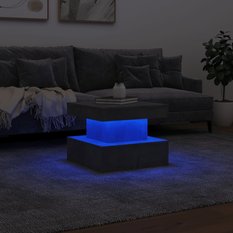 Stolik kawowy 50x50x40 cm z oświetleniem LED szarość betonu do salonu - Miniaturka zdjęcia nr 5