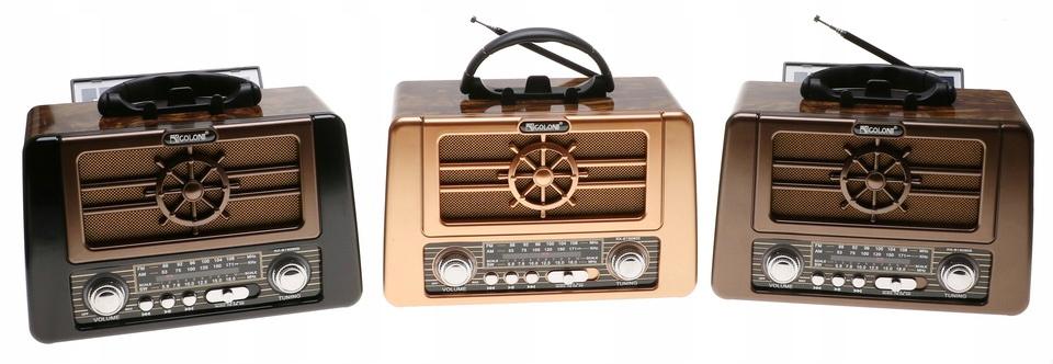 Radio przenośne 23 x 15,5 x 11,5 cm RETRO z funkcją bluetooth   USB ładowany solarnie nr. 2