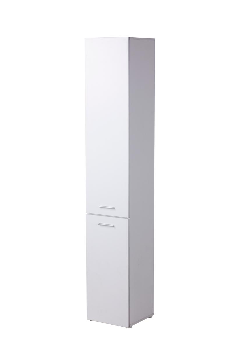 Szafka łazienkowa słupek LUBA I 174×30×30 cm z szafkami i półkami oraz koszem do łazienki biała nr. 7