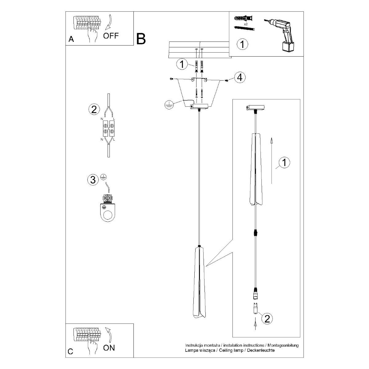 Lampa wisząca PRYSM 1 biała 120x8x8cm nowoczesna lampa G9 do salonu nr. 11