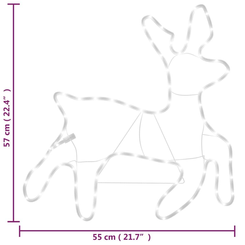 Świąteczna dekoracja 57 cm w kształcie renifera do ogrodu ciepła biel nr. 6