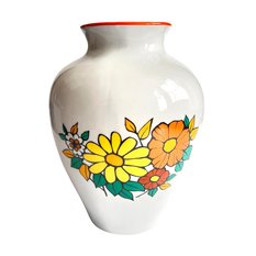 Porcelanowy wazon Chodzież kwiaty, Polska lata 80.