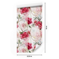 Tapeta do sypialni kolorowe róże kwiaty zieleń  - Miniaturka zdjęcia nr 2