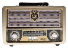 Radio przenośne 23 x 11,5 x 16 cm RETRO z funkcją bluetooth   USB  brązowe - Miniaturka zdjęcia nr 4