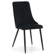 Krzesło UNO czarne tapicerowane welurem do jadalni lub salonu 