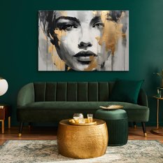 Obraz Do Sypialni Złoty PORTRET Kobiety Styl Glamour Abstrakcja 120x80cm - Miniaturka zdjęcia nr 6