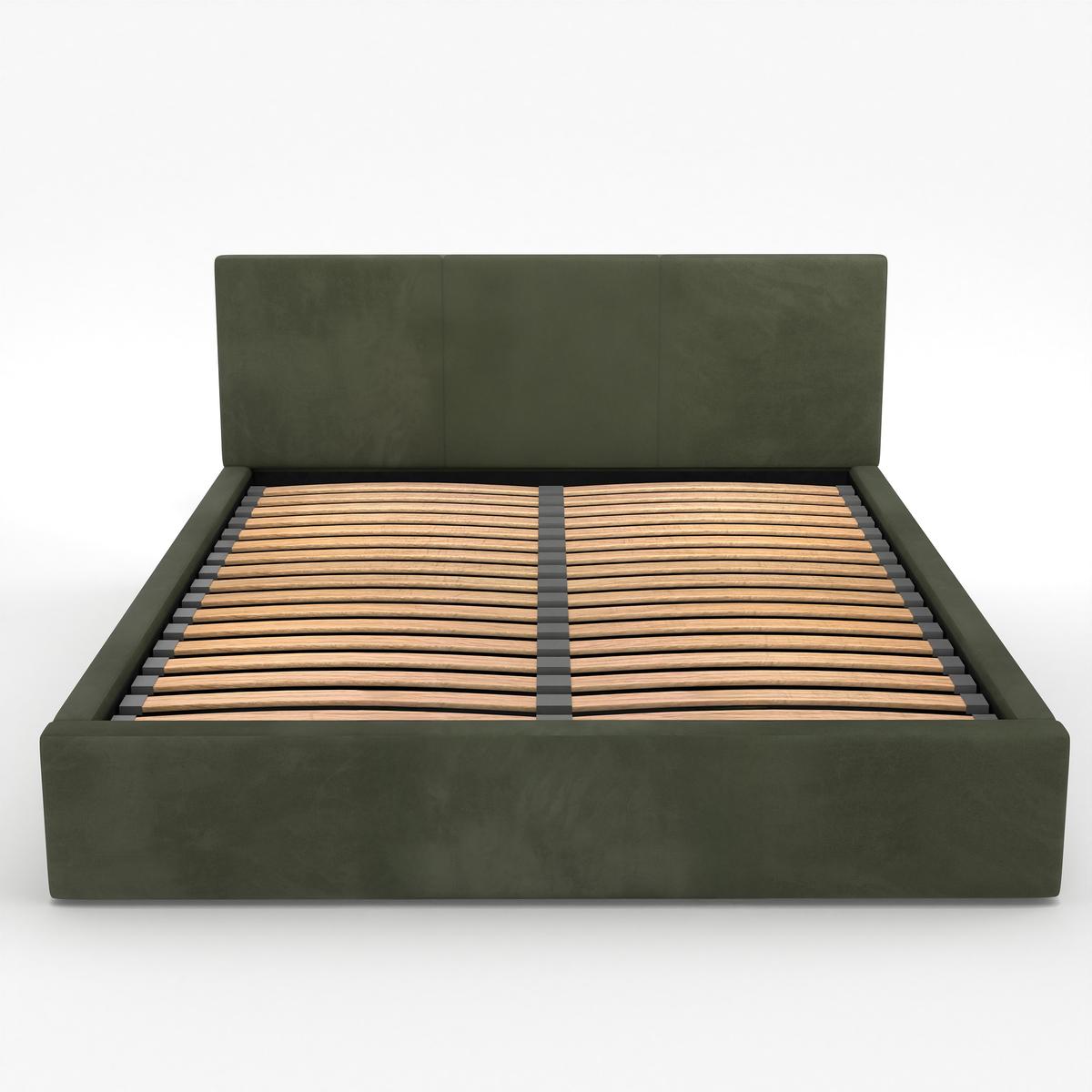 Łóżko tapicerowane do sypialni basic 120x200x88 cm podwójne z pojemnikiem khaki nr. 14