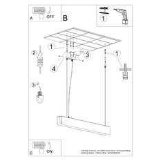 Lampa wisząca SPARK biała 120x8x100cm nowoczesna G13 do salonu - Miniaturka zdjęcia nr 11