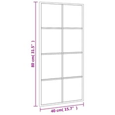 Lustro 40x80 cm do łazienki sypialni ścienne prostokątne żelazo czarne - Miniaturka zdjęcia nr 8