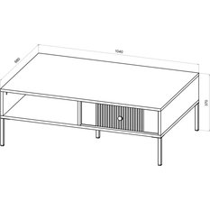 Stolik kawowy Iseo 104 cm do salonu biały czarny - Miniaturka zdjęcia nr 5