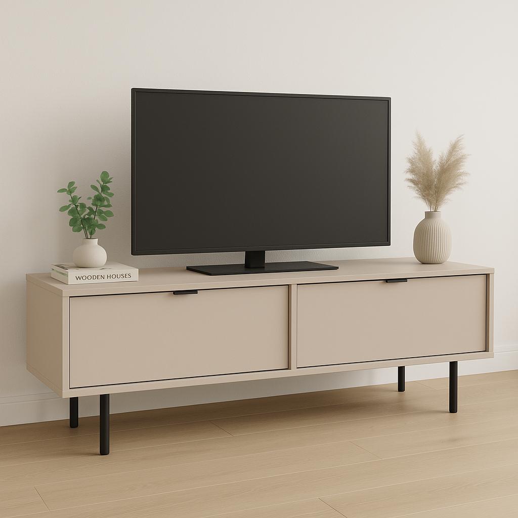 Szafka stojąca RTV AURA 140x33x30 cm na nóżkach do salonu kaszmir nr. 1