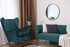 Fotel Uszak BUJANY jasny beż kremowy cielisty dom - Miniaturka zdjęcia nr 4