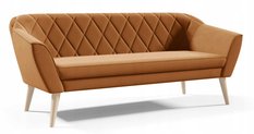 Sofa GLORIA 176x57x70 cm trzyosobowa  w stylu skandynawskim welur MANILA różowa do salonu - Miniaturka zdjęcia nr 5