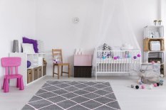 Dywan dziecięcy Kontur Grey/Pink 120x180 cm do pokoju dziecięcego szary w kratkę