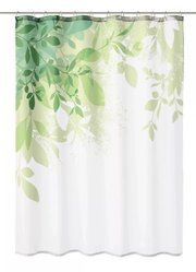 Zasłona prysznicowa zielona 180x180 cm Kleine Wolke Floresta Tekstylna do łazienki