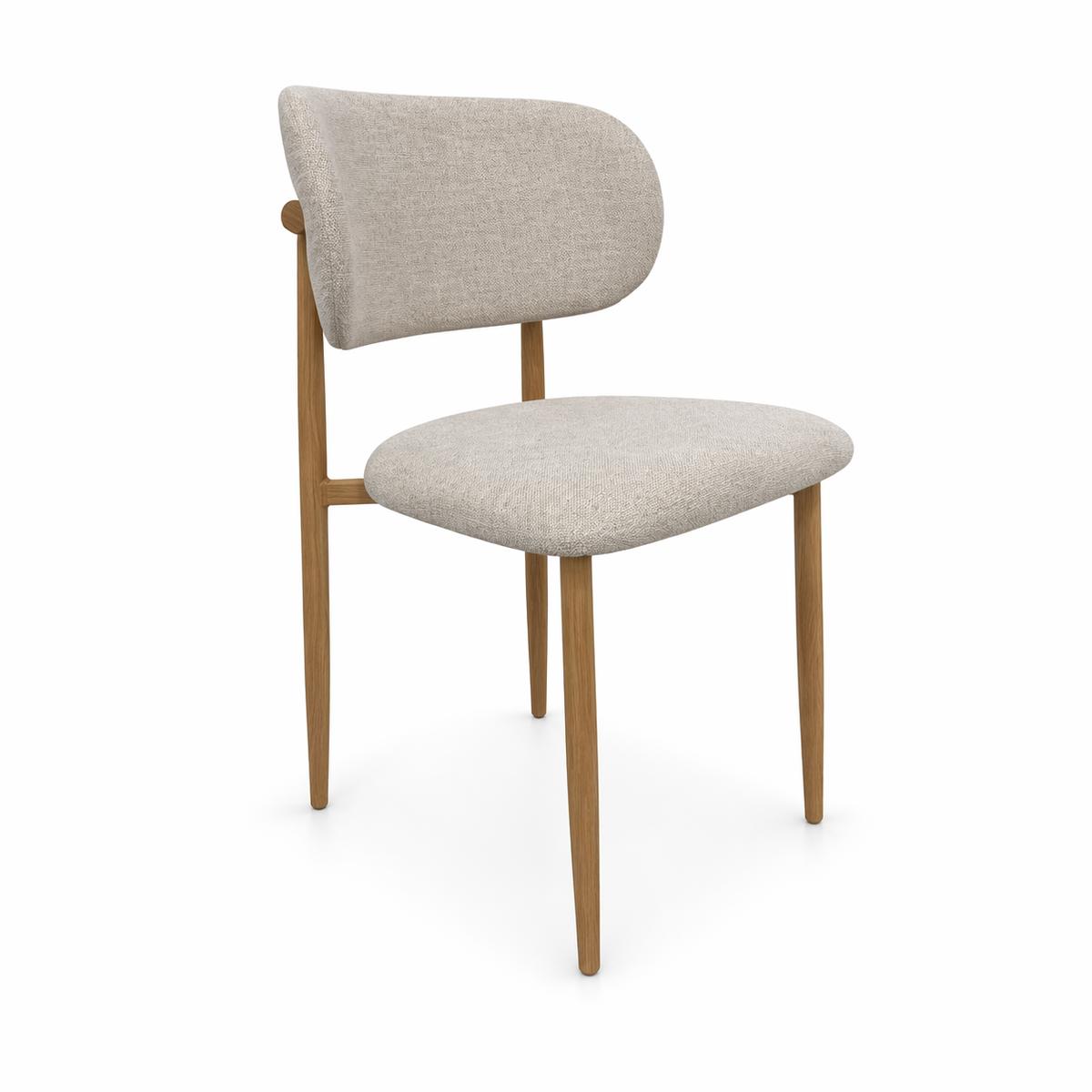 2x krzesło tapicerowane do jadalni VALI stelaż dąb, tkanina Aragon jasny beż cena za jedną sztukę 215 zł