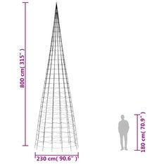  Choinka z lampek, na maszt, 3000 niebieskich LED, 800 cm - Miniaturka zdjęcia nr 10