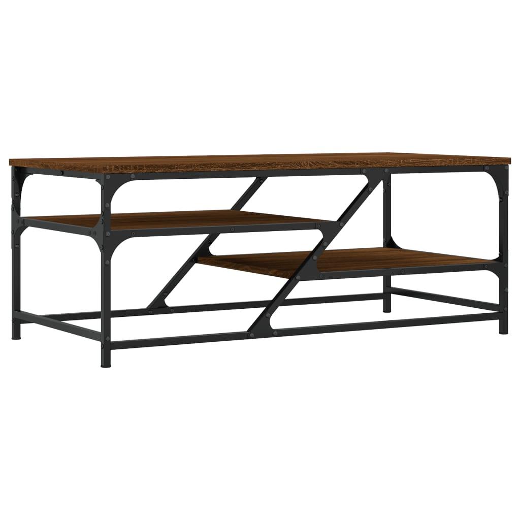 Stolik kawowy 100x49x40 cm brązowy dąb do salonu nr. 2