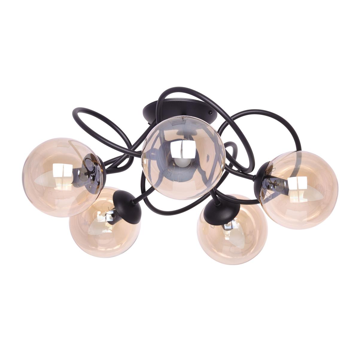 Lampa sufitowa K-5127 FLORO 55x25x55 cm do salonu lub pokoju bursztynowy/czarny