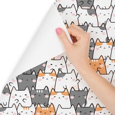 Tapeta dla dzieci – Wielobarwne kotki - Miniaturka zdjęcia nr 3