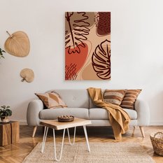 Obraz Do Salonu Abstrakcyjne Liście Natura Styl Boho 80x120cm - Miniaturka zdjęcia nr 3