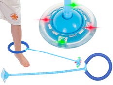 Hula hop na nogę skakanka piłka świecąca LED dla dzieci niebieska 62x15x1cm