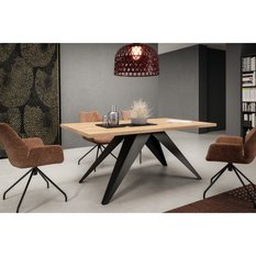 Stół rozkładany 140x80x76 cm prostokątny Harmonia gold craft oak do jadalni - Miniaturka zdjęcia nr 4