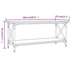 Stolik kawowy 100x45x45 cm z praktyczną dolną półką czarny do salonu - Miniaturka zdjęcia nr 8